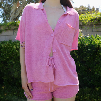 PINK BUTTON UP